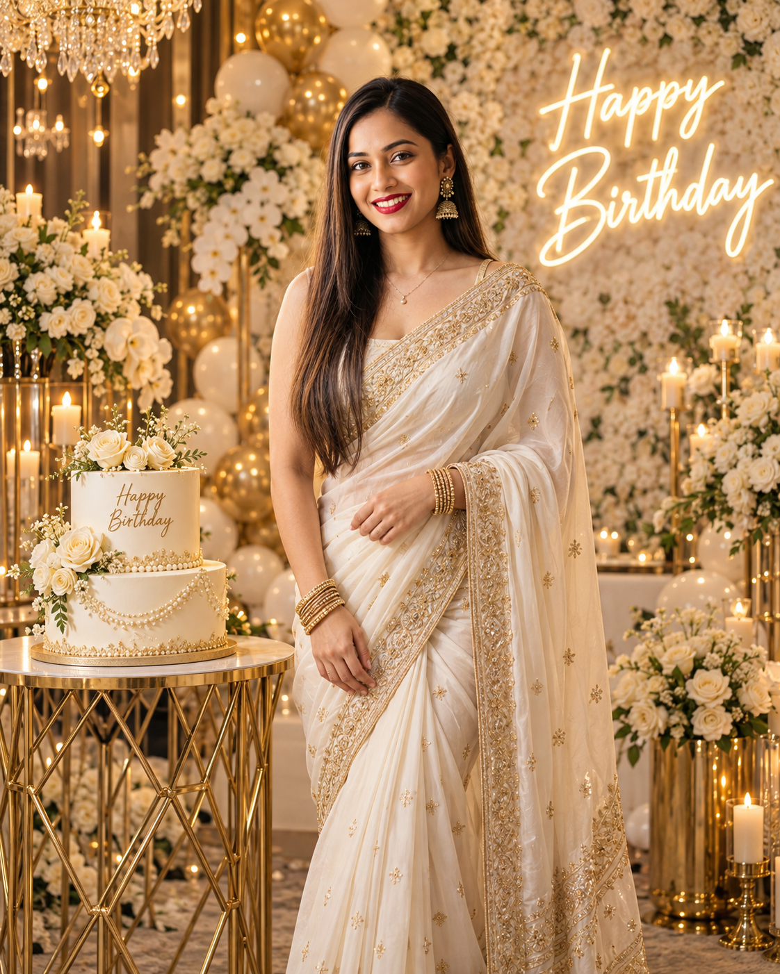 Joyous Saree Birthday Portrait
